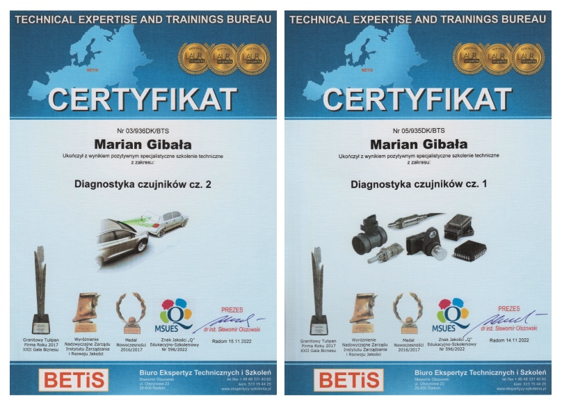 Szkolenia specjalistyczne - diagnostyka czujników Betis